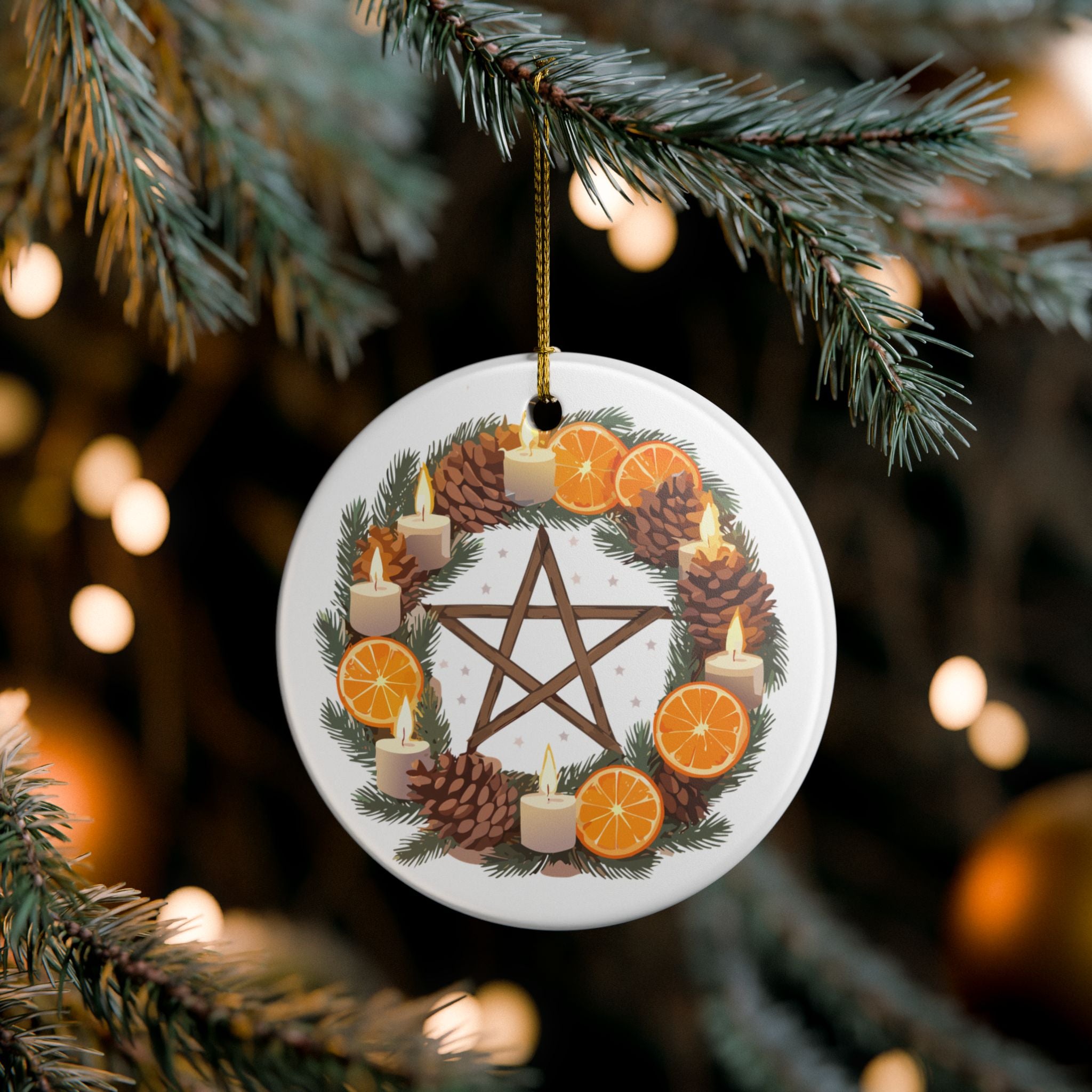 Festive Yule Ceramic Ornament