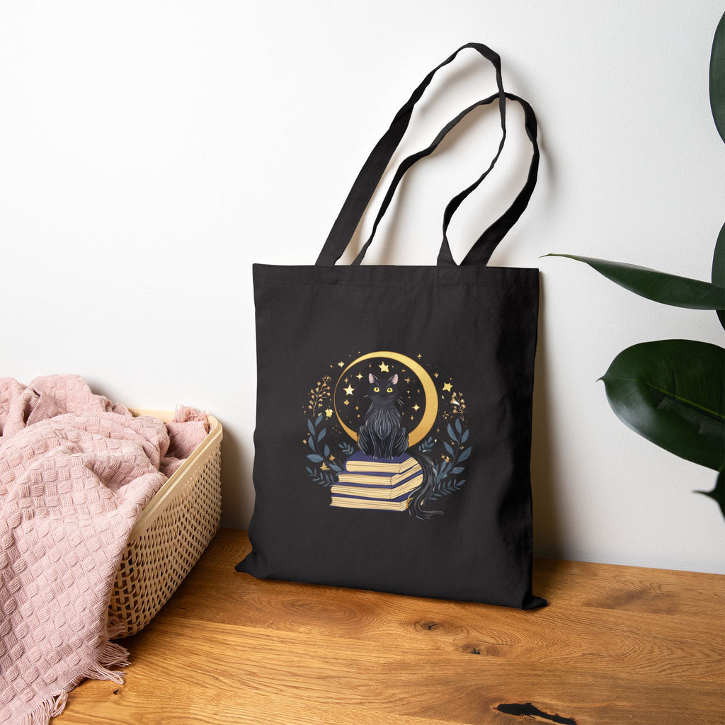 Moonlit Cat - Cotton Canvas Bag