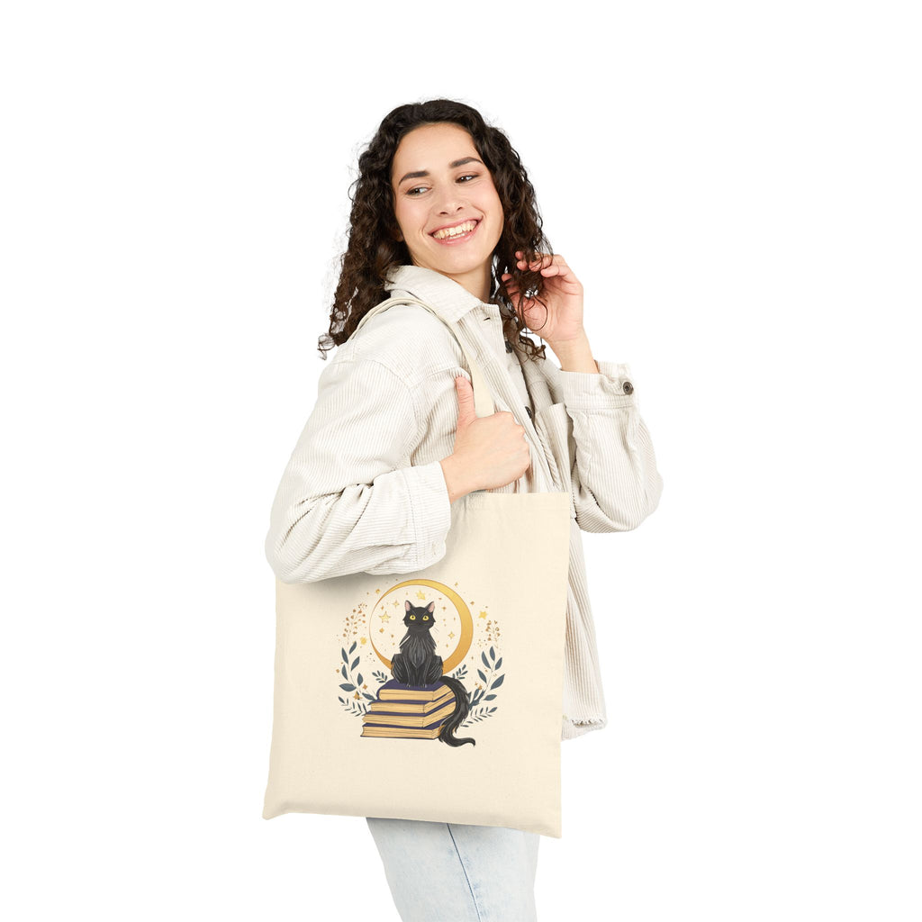 Moonlit Cat - Cotton Canvas Bag