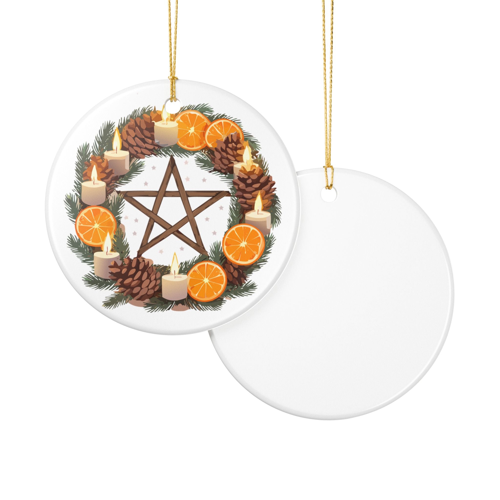 Festive Yule Ceramic Ornament